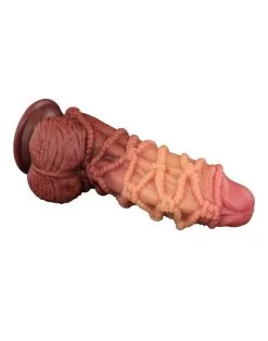 LoveToy - XXL Extreme Dildo Met Touw Motief - Lengte 24 Cm - Bruin/Nude -Sex Toys winkel LoveToy XXL Extreme Dildo met Touw Motief Lengte 24 cm BruinNude 11