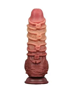LoveToy - XXL Extreme Dildo Met Touw Motief - Lengte 24 Cm - Bruin/Nude -Sex Toys winkel LoveToy XXL Extreme Dildo met Touw Motief Lengte 24 cm BruinNude 8