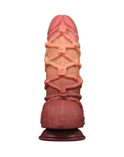 LoveToy - XXL Extreme Dildo Met Touw Motief - Lengte 24,5 Cm - Bruin/Lichte Huidskleur -Sex Toys winkel LoveToy XXL Extreme Dildo met Touw Motief Lengte 245 cm BruinLichte Huidskleur 11