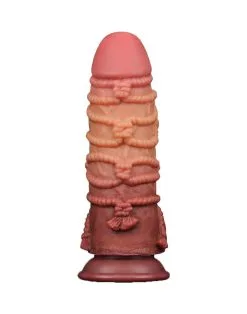 LoveToy - XXL Extreme Dildo Met Touw Motief - Lengte 24,5 Cm - Bruin/Lichte Huidskleur -Sex Toys winkel LoveToy XXL Extreme Dildo met Touw Motief Lengte 245 cm BruinLichte Huidskleur 4