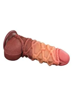 LoveToy - XXL Extreme Dildo Met Touw Motief - Lengte 24,5 Cm - Bruin/Lichte Huidskleur -Sex Toys winkel LoveToy XXL Extreme Dildo met Touw Motief Lengte 245 cm BruinLichte Huidskleur 5