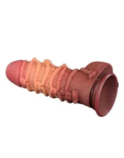 LoveToy - XXL Extreme Dildo Met Touw Motief - Lengte 24,5 Cm - Bruin/Lichte Huidskleur -Sex Toys winkel LoveToy XXL Extreme Dildo met Touw Motief Lengte 245 cm BruinLichte Huidskleur 6