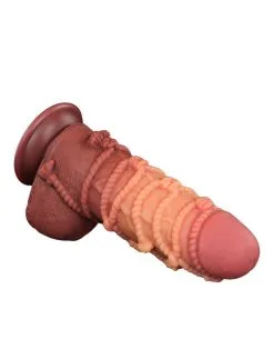 LoveToy - XXL Extreme Dildo Met Touw Motief - Lengte 24,5 Cm - Bruin/Lichte Huidskleur -Sex Toys winkel LoveToy XXL Extreme Dildo met Touw Motief Lengte 245 cm BruinLichte Huidskleur 9