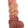 LoveToy - XXL Extreme Dildo Met Touw Motief - Lengte 26.5 Cm - Bruin/Lichte Huidskleur