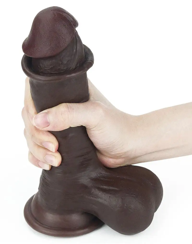 Lovetoy - Dildo Met Sliding Skin/Bewegende Huid 19.5 X 4.5 Cm - Bruin 6 Lovetoy - Dildo Met Sliding Skin/Bewegende Huid 19.5 X 4.5 Cm - Bruin - Afbeelding 6