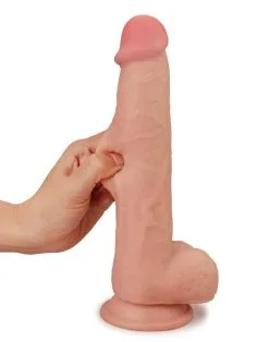 Lovetoy - Dildo Met Glijdende Huid 24 X 4,5 Cm - Lichte Huidskleur