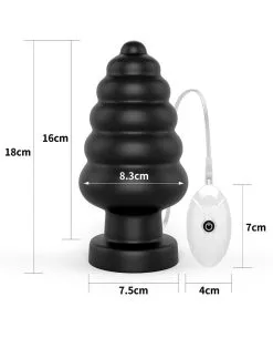 Lovetoy - King Size Vibrerende Buttplug Anal Cracker 18 Cm - Zwart -Sex Toys winkel Lovetoy King Size Vibrerende Buttplug Anal Cracker 18 cm zwart 7