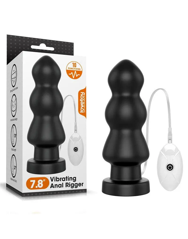 Lovetoy - King Size Vibrerende Buttplug Anal Rigger 20 Cm - Zwart 2 Lovetoy - King Size Vibrerende Buttplug Anal Rigger 20 Cm - Zwart - Afbeelding 2