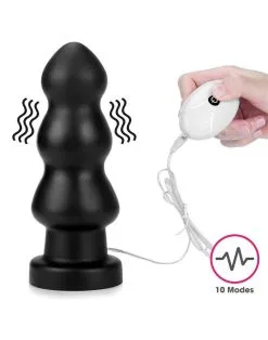 Lovetoy - King Size Vibrerende Buttplug Anal Rigger 20 Cm - Zwart