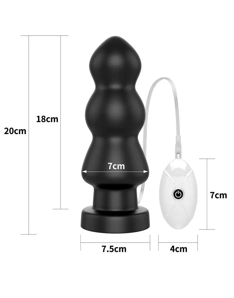 Lovetoy - King Size Vibrerende Buttplug Anal Rigger 20 Cm - Zwart 3 Lovetoy - King Size Vibrerende Buttplug Anal Rigger 20 Cm - Zwart - Afbeelding 3