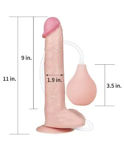 Lovetoy - Realistische Squirt Dildo 28 Cm - Waterbestendige PVC Dildo In Nude Kleur Met Squirt Functie -Sex Toys winkel Lovetoy Realistische Squirt Dildo 28 cm Waterbestendige PVC Dildo in Nude kleur met Squirt functie 3