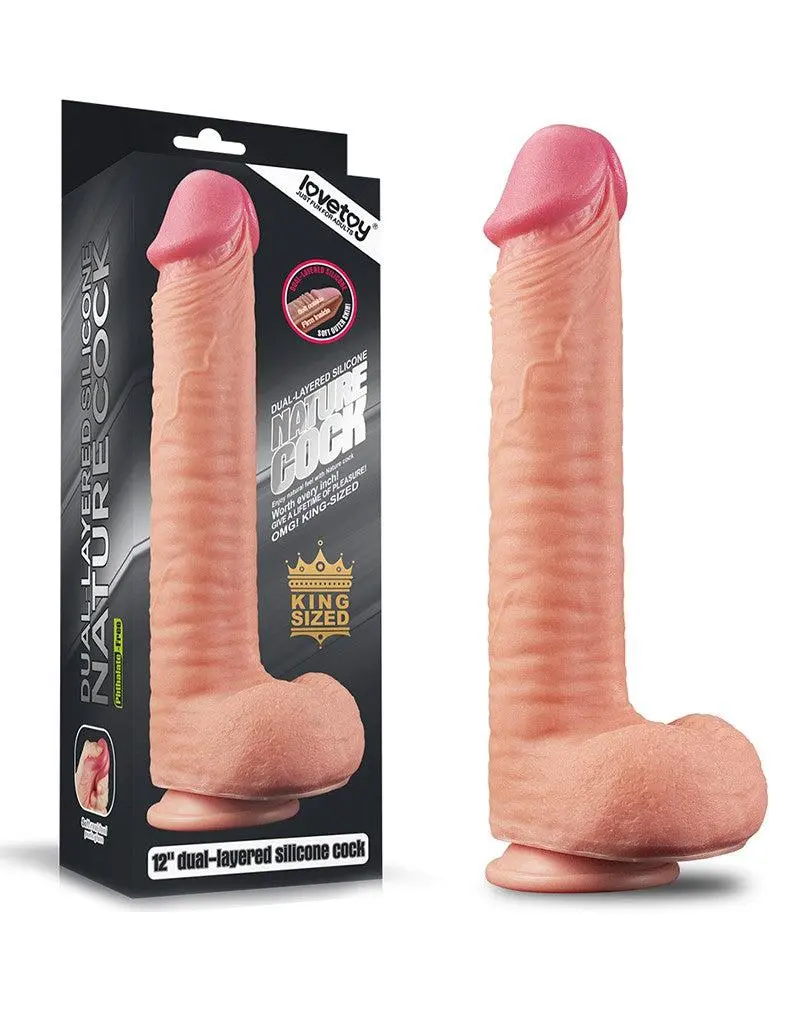 Lovetoy - Realistische XXL Dildo 30.5 Cm - Lichte Huidskleur 1 Lovetoy - Realistische XXL Dildo 30.5 Cm - Lichte Huidskleur
