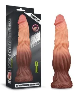 Lovetoy - Realistische XXL Dildo Met Aderen 24 Cm - Lichte/donkere Huidskleur