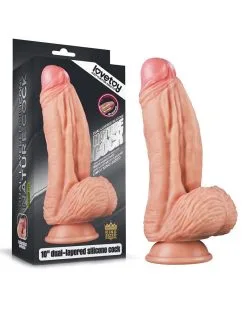 Lovetoy - Realistische XXL Dildo Met Balzak En Zuignap 24.5 Cm - Lichte Huidskleur