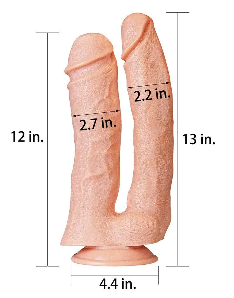 Lovetoy - Realistische XXL Dubbele Penetratie Dildo 30 Cm - Lichte Huidskleur 3 Lovetoy - Realistische XXL Dubbele Penetratie Dildo 30 Cm - Lichte Huidskleur - Afbeelding 3