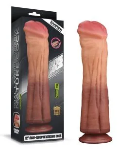 Lovetoy - Realistische XXL Horse Dong Dildo 30 Cm - Lichte/donkere Huidskleur