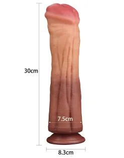 Lovetoy - Realistische XXL Horse Dong Dildo 30 Cm - Lichte/donkere Huidskleur -Sex Toys winkel Lovetoy Realistische XXL Horse Dong Dildo 30 cm lichtedonkere huidskleur 3