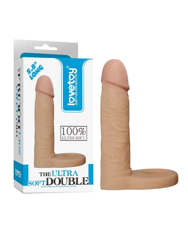 Lovetoy - Ultrasoft Double -Voorbinddildo Voor Dubbele Penetratie - 15 Cm 1 Lovetoy - Ultrasoft Double -Voorbinddildo Voor Dubbele Penetratie - 15 Cm
