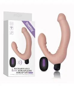 Lovetoy - IJoy Dubbele Vibrerende Dildo Met Afstandsbediening - Lichte Huidskleur