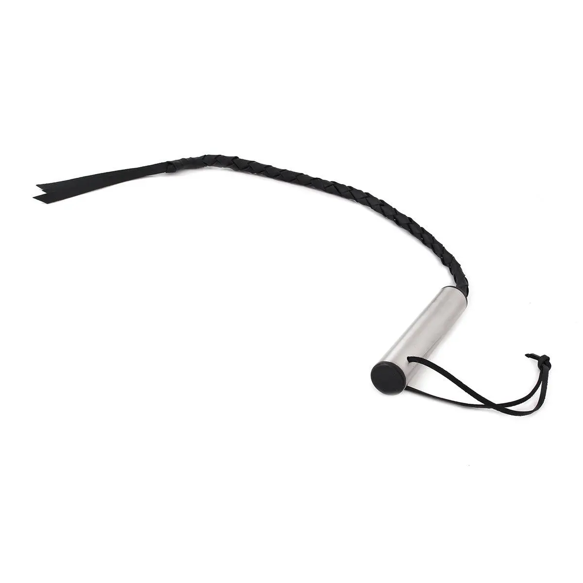 Kiotos Leather Luxe RVS En Leer Gevlochten Zweep 4 Kiotos Leather Luxe RVS En Leer Gevlochten Zweep - Afbeelding 4