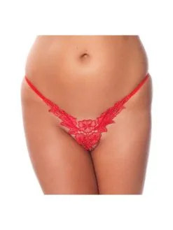 Amorable By Rimba Luxe Kanten Flower G-string - Rood
