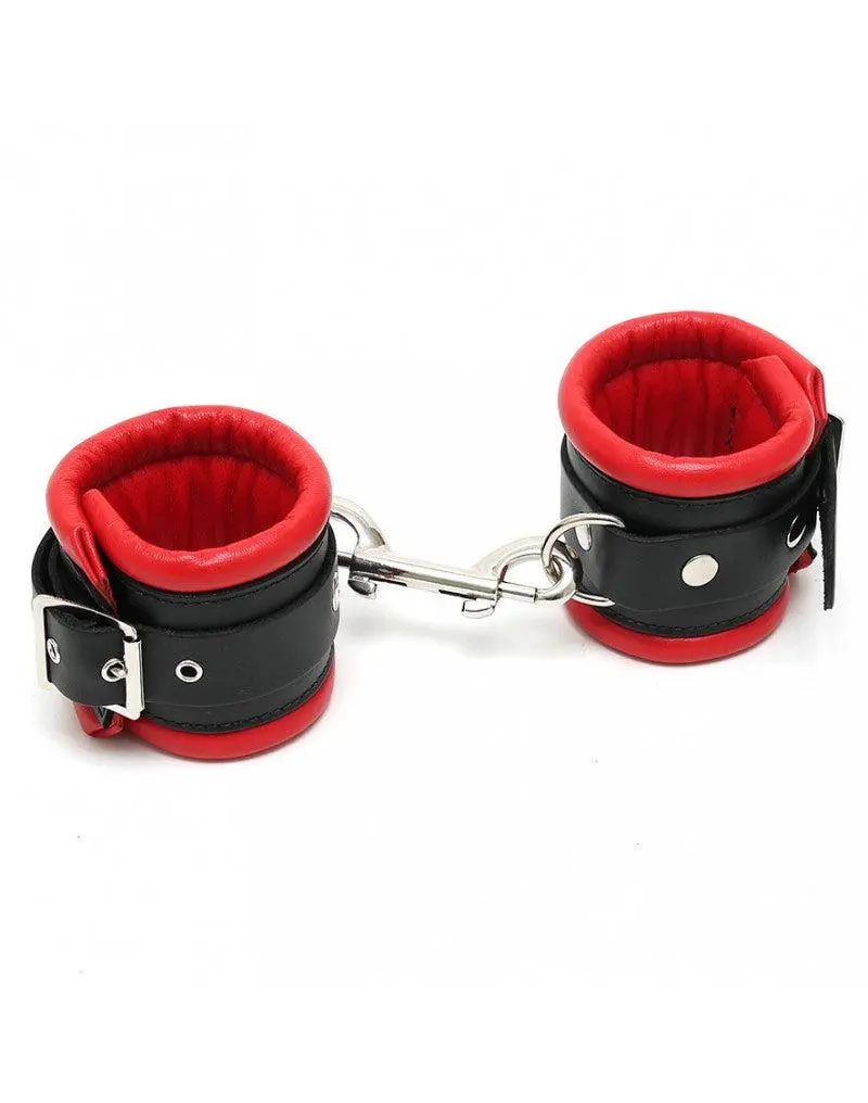 Rimba Bondage Play Luxe Zacht Gevoerde Voetboeien - Zwart/Rood 1 Rimba Bondage Play Luxe Zacht Gevoerde Voetboeien - Zwart/Rood