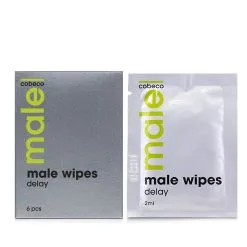 Cobeco Pharma MALE Wipes Delay 6 X 2.5 Ml - Orgasme Vertragende Doekjes