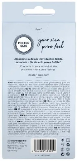 Mister Size MISTER.SIZE 53 Mm Condooms -Sex Toys winkel MISTER SIZE 53 mm Condooms 4