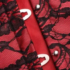 EDC Master Series - Scarlet Seduction Kanten Corset & String - Zwart/Rood -Sex Toys winkel Master Series Scarlet Seduction Kanten Corset String ZwartRood 6