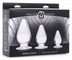 EDC Master Series - Triple Cones Buttplug Set Van 3 - Transparant 5 EDC Master Series - Triple Cones Buttplug Set Van 3 - Transparant -Sex Toys winkel Master Series Triple Cones Buttplug Set van 3 Transparant 3