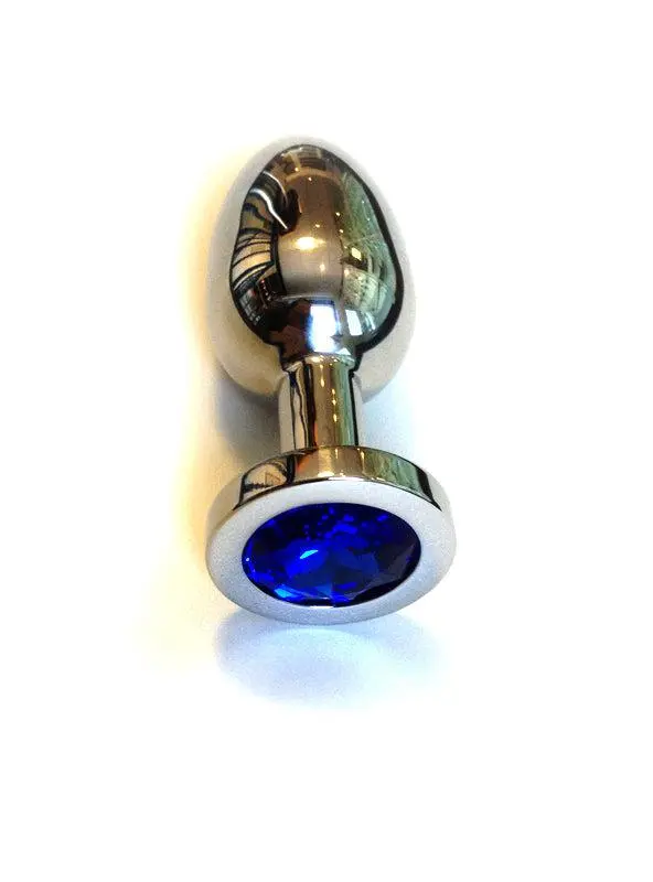 Kiotos Steel Metalen Buttplug Met Blauw Kristal 1 Kiotos Steel Metalen Buttplug Met Blauw Kristal