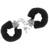 Sweet Caress Metalen Handboeien Met Zwart Bont