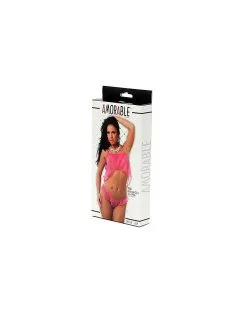 Amorable By Rimba Mini Babydoll Met Kort Hemdje En String - Roze -Sex Toys winkel Mini babydoll met kort hemdje en string roze 3