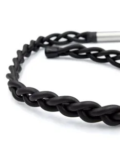 Mister B - Gevlochten Rubberen Single Tail Zweep - Heavy Impact - Zwart -Sex Toys winkel Mister B Gevlochten Rubberen Single Tail Zweep Heavy Impact Zwart 3