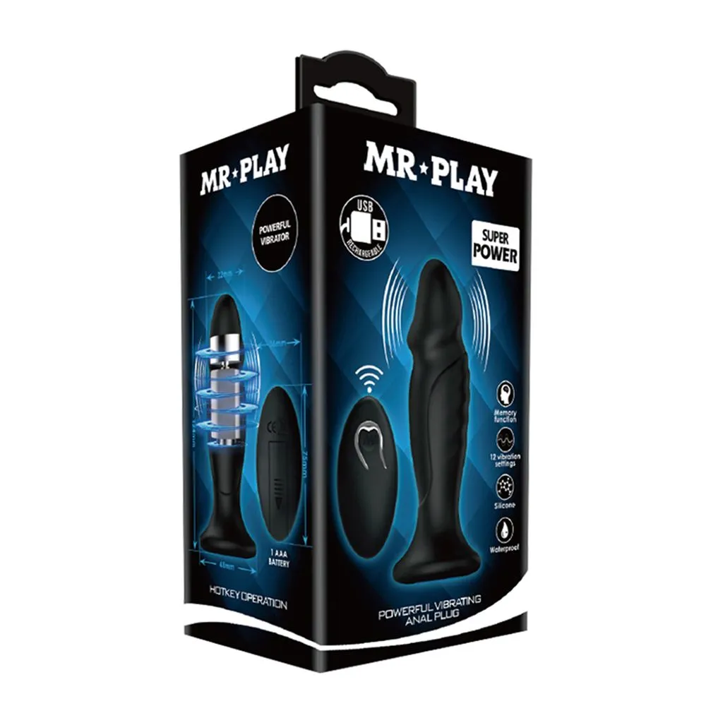 Mr. Play Vibrerende Oplaadbare Anaal Plug Met Afstandsbediening - P-Shape 6 Mr. Play Vibrerende Oplaadbare Anaal Plug Met Afstandsbediening - P-Shape - Afbeelding 6