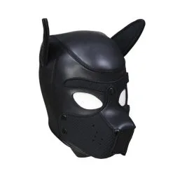 Master Series Neoprene Puppy Dog BDSM Hood - Zwart
