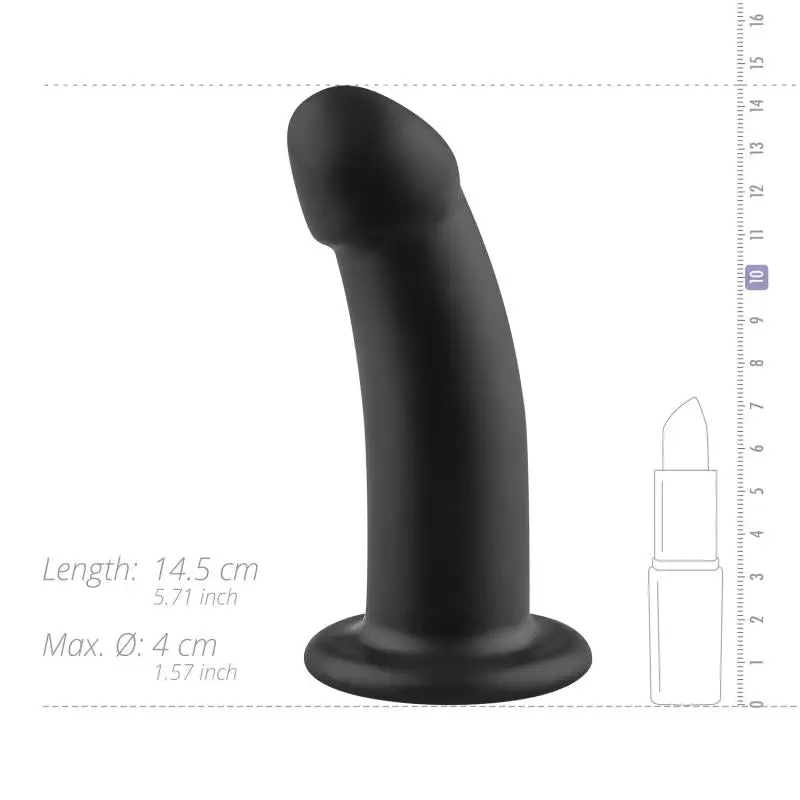No-Parts Charlie Dildo 14.5 Cm - Zwart 2 No-Parts Charlie Dildo 14.5 Cm - Zwart - Afbeelding 2