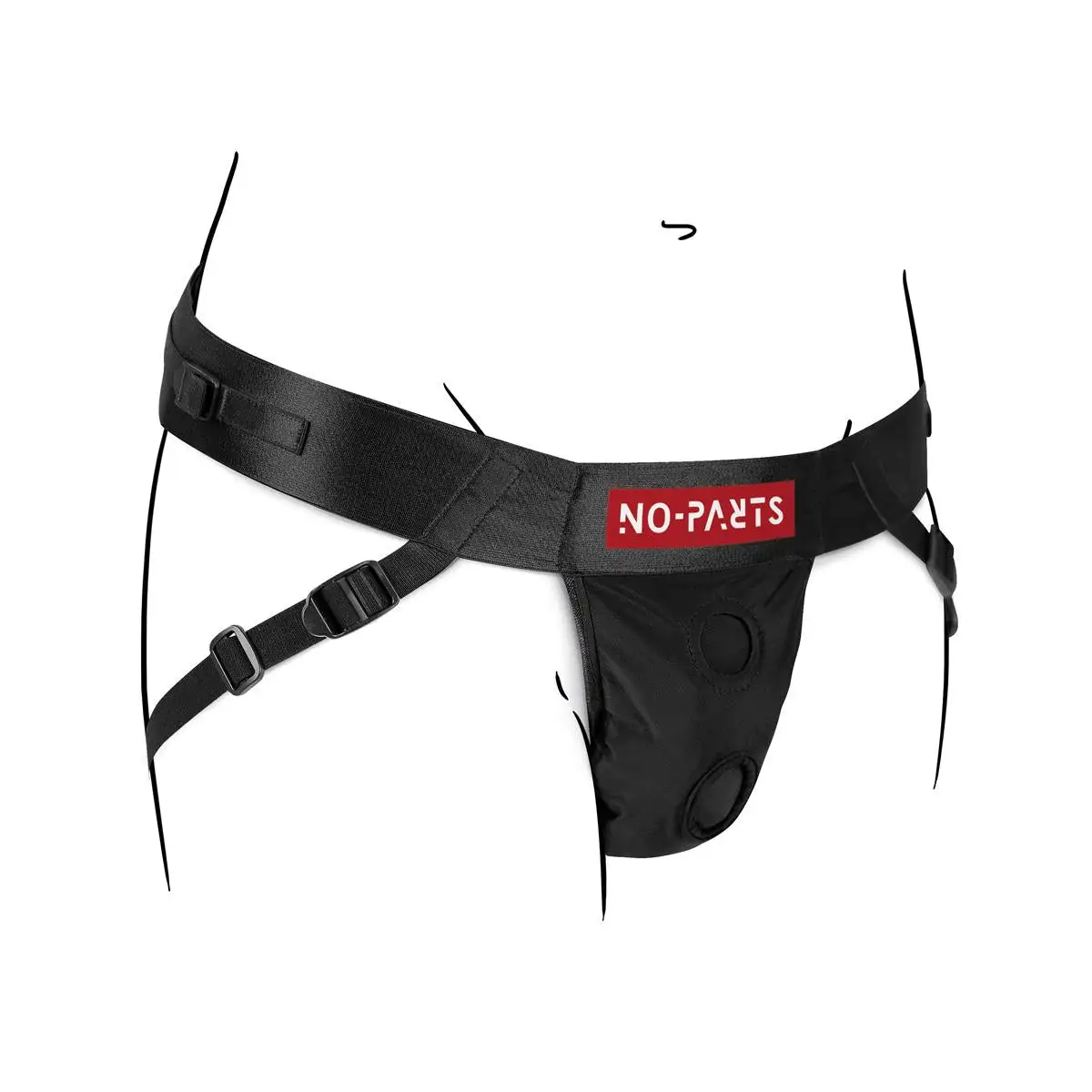 No-Parts Taylor Adjustable Strap On Harnas Met Dubbele O-Ring 2 No-Parts Taylor Adjustable Strap On Harnas Met Dubbele O-Ring - Afbeelding 2