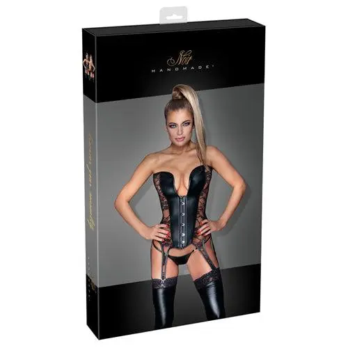 EDC Noir Handmade Kanten JarretelCorset Met Wetlook Details 4 EDC Noir Handmade Kanten JarretelCorset Met Wetlook Details - Afbeelding 4