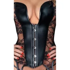 EDC Noir Handmade Kanten JarretelCorset Met Wetlook Details 9 EDC Noir Handmade Kanten JarretelCorset Met Wetlook Details -Sex Toys winkel Noir Handmade Kanten JarretelCorset Met Wetlook Details 5
