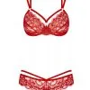 Obsessive - 2-Delige Kanten BH Set - Rood