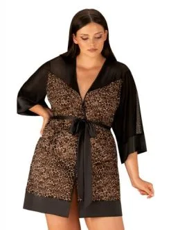 Obsessive - Allunes Sexy Kimono - Luipaardprint - PLUS SIZE/GROTE MATEN -Sex Toys winkel Obsessive Allunes Sexy Kimono Luipaardprint PLUS SIZEGROTE MATEN 3