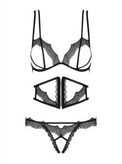 Obsessive - Bravelle 3-delige BH Set - Zwart