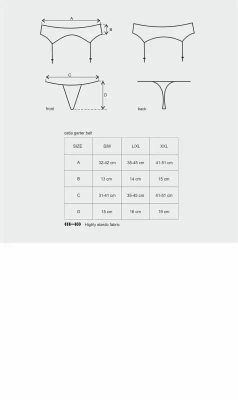 Obsessive - Catia Jarretelgordel & String - Zwart 3 Obsessive - Catia Jarretelgordel & String - Zwart - Afbeelding 3