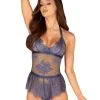 Obsessive - Flowlace Kanten Body - Blauw