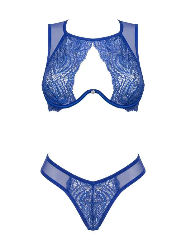 Obsessive - Giselia Kanten BH Set - Blauw 3 Obsessive - Giselia Kanten BH Set - Blauw - Afbeelding 3