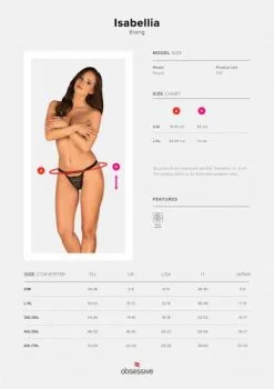 Obsessive - Isabellia Sexy Kanten String - Zwart -Sex Toys winkel Obsessive Isabellia Sexy Kanten String zwart 6