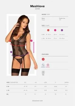 Obsessive - Jarreteltop En String MESHLOVE - Zwart 6 Obsessive - Jarreteltop En String MESHLOVE - Zwart -Sex Toys winkel Obsessive Jarreteltop en String MESHLOVE zwart 3