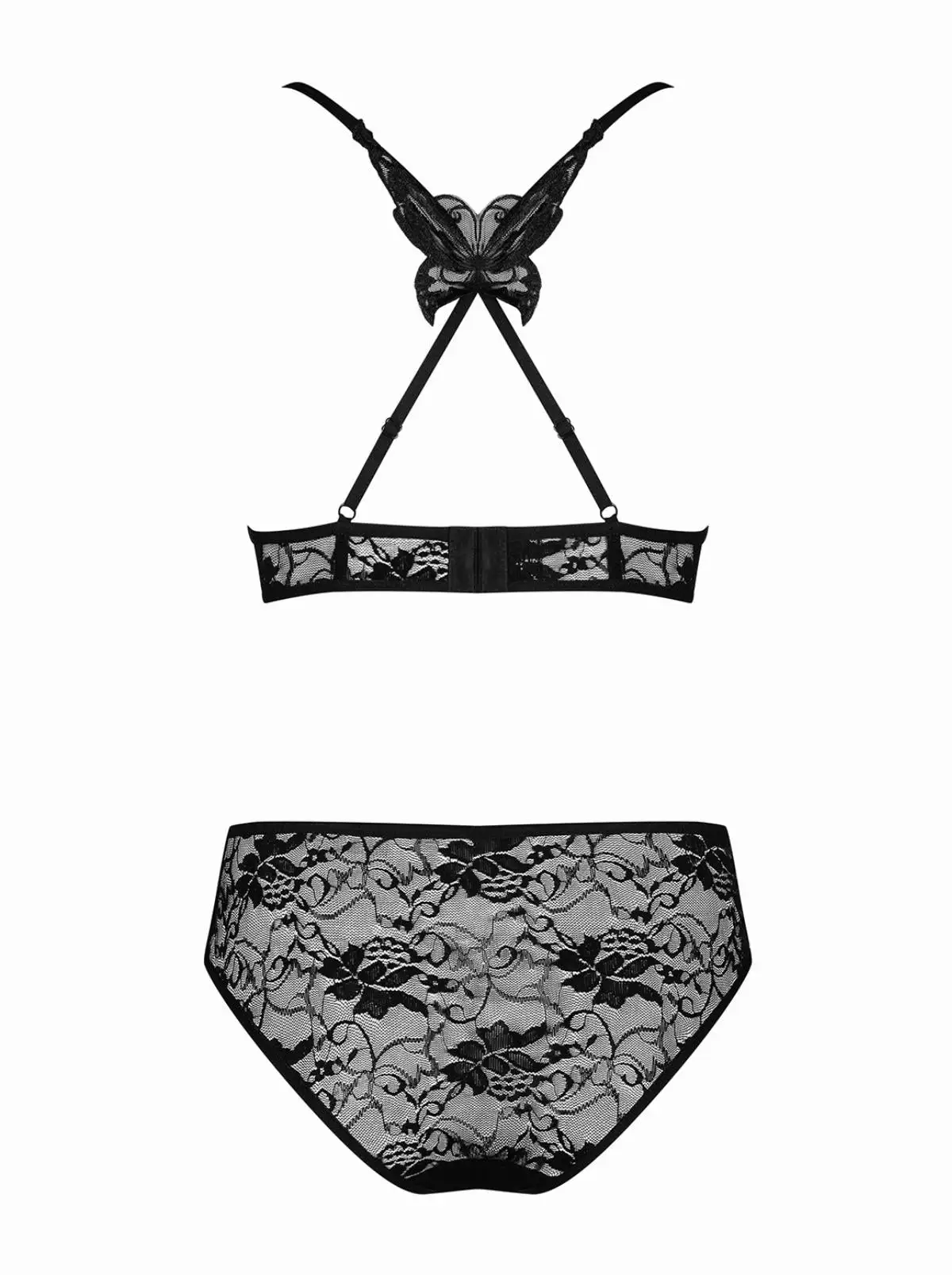 Obsessive - Kokietta 2-delige Kanten BH Set - Zwart 2 Obsessive - Kokietta 2-delige Kanten BH Set - Zwart - Afbeelding 2