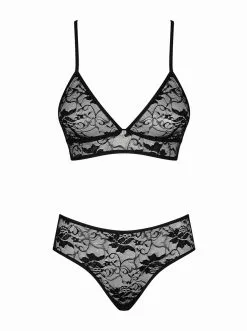 Obsessive - Kokietta 2-delige Kanten BH Set - Zwart
